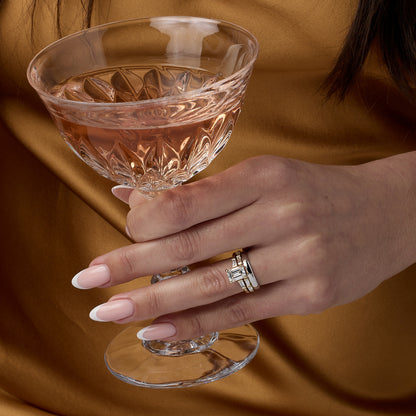 1.56 CT - 3.56 CT Emerald Cut Lab grown Diamond Three Stone Engagement Ring