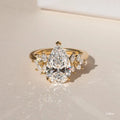 1.5 CT - 3 CT Pear Cut Cluster Moissanite Engagement Ring