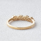 0.3 TCW Marquise & Round Moissanite Cluster Wedding Band
