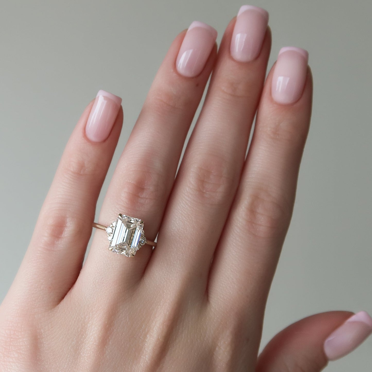 2.5 CT - 3.5 CT Emerald Cut Cluster Moissanite Engagement Ring