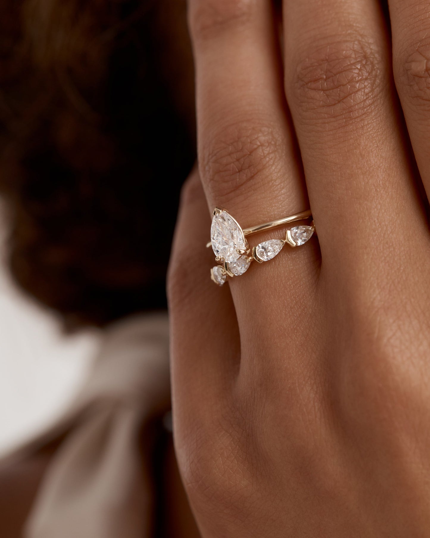 1 CT - 3 CT Pear Cut Lab grown Diamond Solitaire Engagement Ring