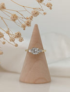 1 CT Elongated Cushion Cut Three Stone Moissanite Engagement Ring