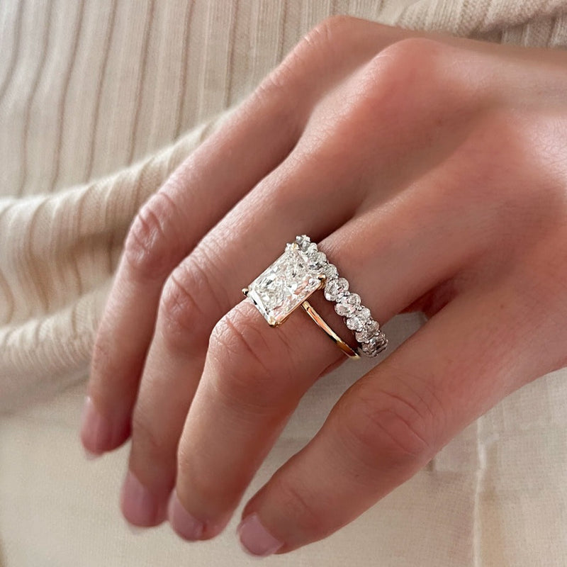1 CT - 3 CT  Radiant Cut Lab grown Diamond Solitaire Engagement Ring