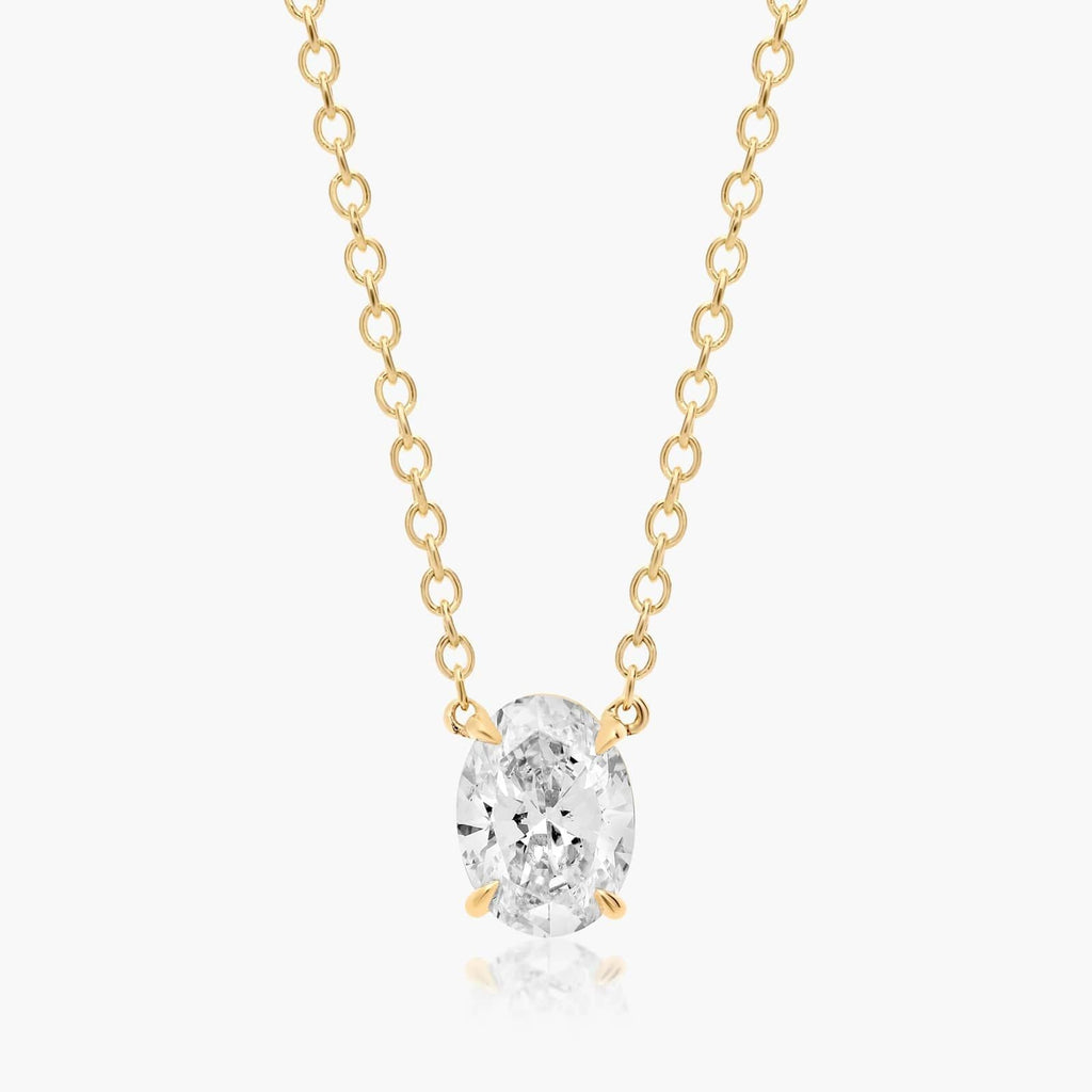 0.25 - 3.00 CT Oval Cut Moissanite Diamond Solitaire Necklace