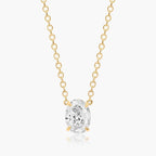0.25 - 3.00 CT Oval Cut Moissanite Diamond Solitaire Necklace