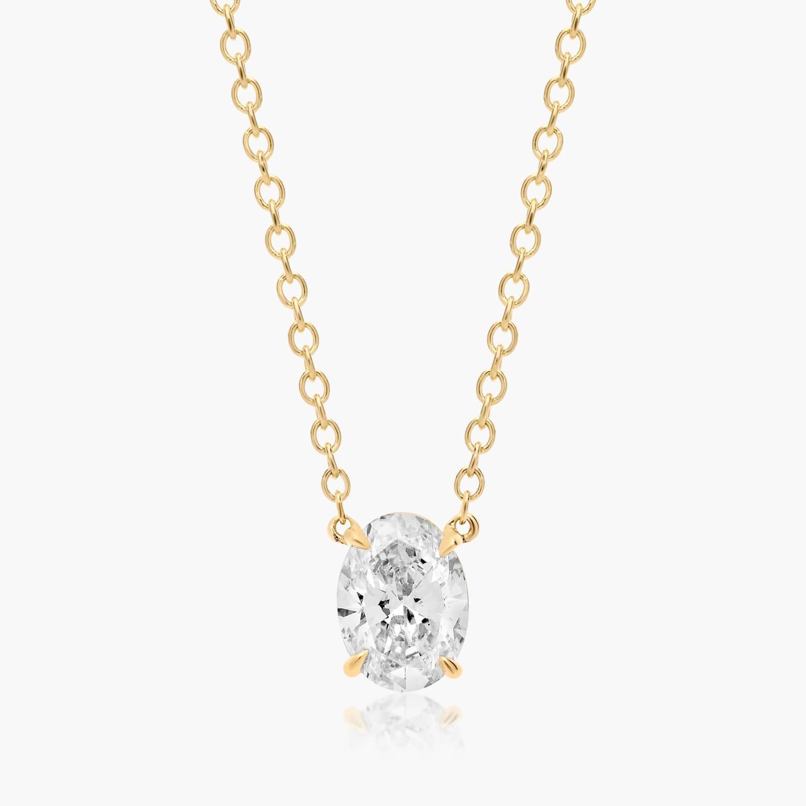 0.25 - 3.00 CT Oval Cut Moissanite Diamond Solitaire Necklace