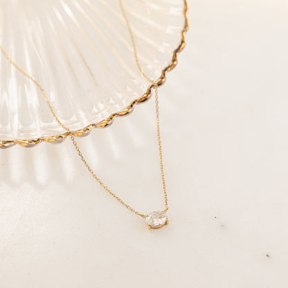 1.32 CT Oval Cut Moissanite Diamond Solitaire Pendant Necklace