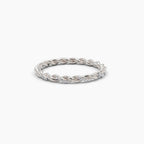 0.14 TCW Round Moissanite Twisted Full Eternity Wedding Band