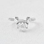 0.5 TCW Marquise & Baguette Moissanite Cluster Curved Wedding Band