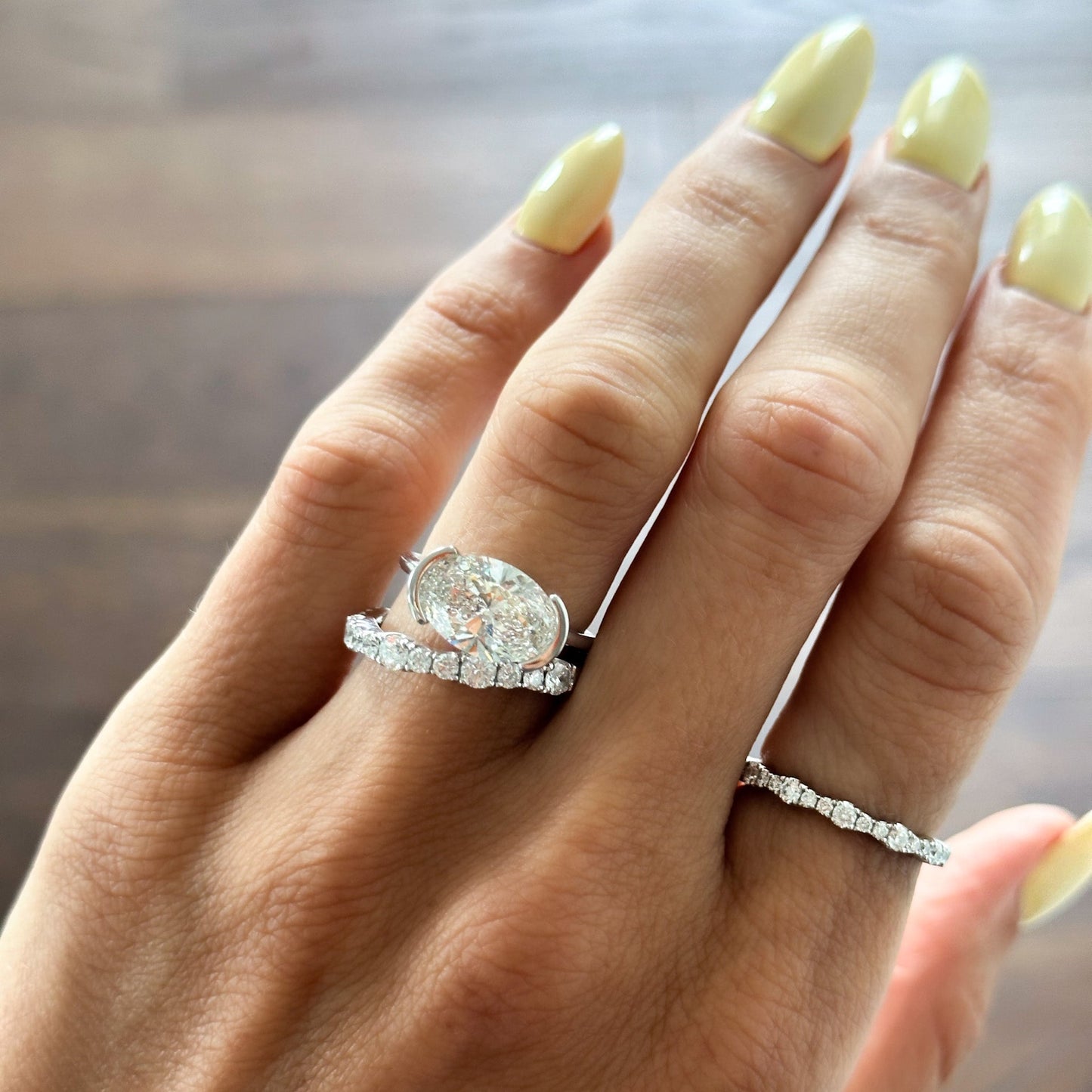 0.9 TCW Round CVD Diamond Pave Ripple Wedding Band