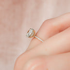 2.5 CT - 3 CT Round Cut Hidden Halo Pave Moissanite Engagement Ring