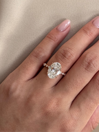 4 CT Oval Cut Lab grown Diamond Hidden Halo Engagement Ring
