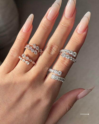 2.07 TCW Round CVD Diamond Open Wedding Band