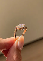 1.54 CT Pear Cut Lab grown Diamond Twisted Pave Engagement Ring