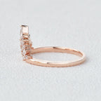 0.15 TCW Marquise & Round Moissanite Cluster Curved Wedding Band