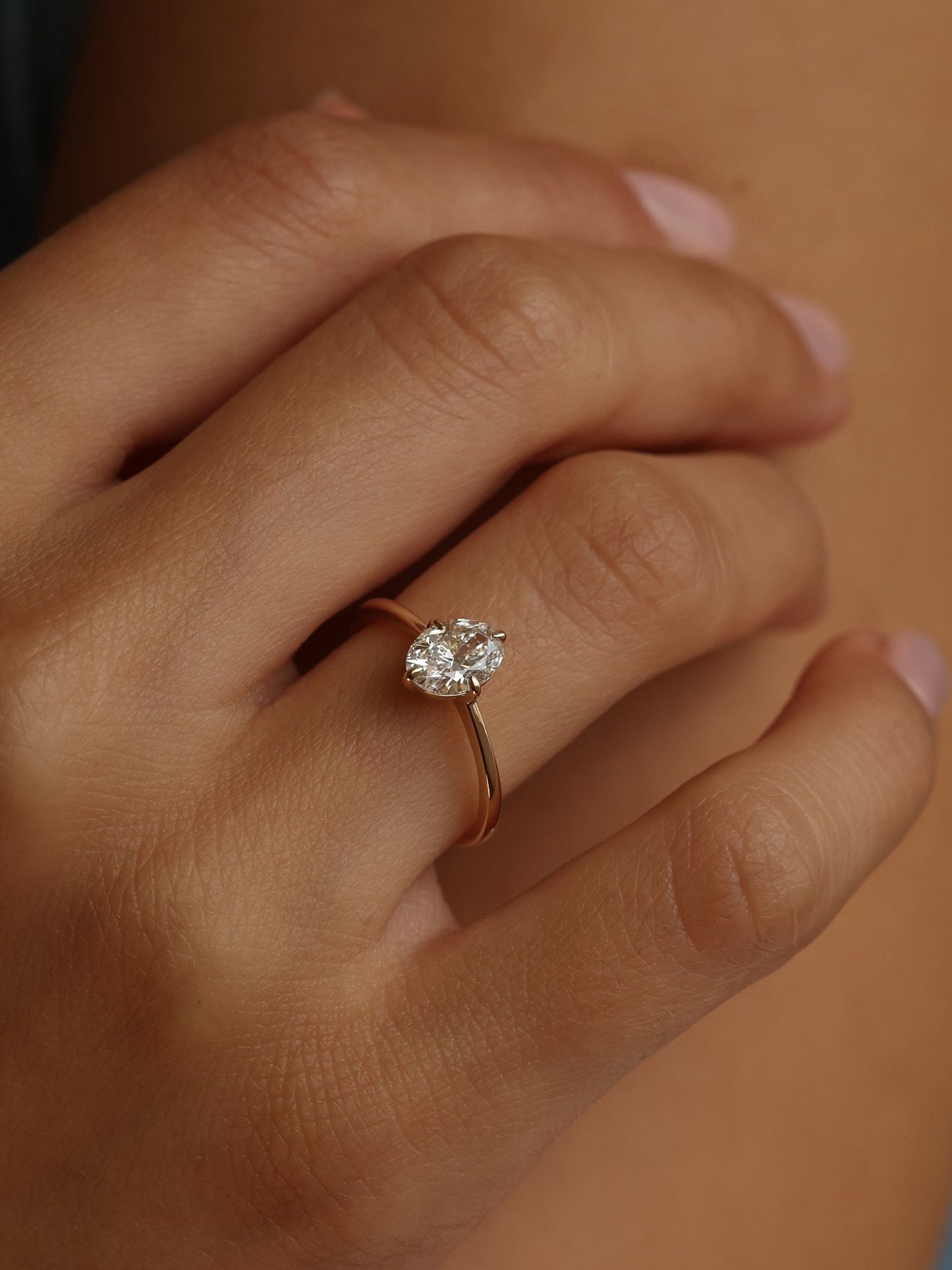 1 CT - 3 CT Oval Cut Lab grown Diamond Solitaire Engagement Ring