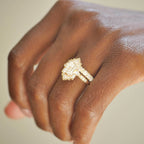 1.5 CT Emerald Cut Moissanite Art Deco Mosaic Engagement Ring