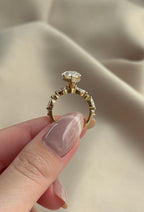4 CT Marquise Cut Lab grown Diamond Hidden Halo Engagement Ring