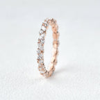 0.3 TCW Marquise Moissanite Full Eternity Cluster Wedding Band