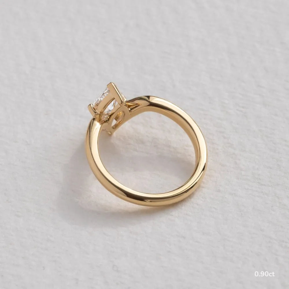 0.9 CT - 1.9 CT Marquise Cut V-shaped Band Solitaire Moissanite Engagement Ring