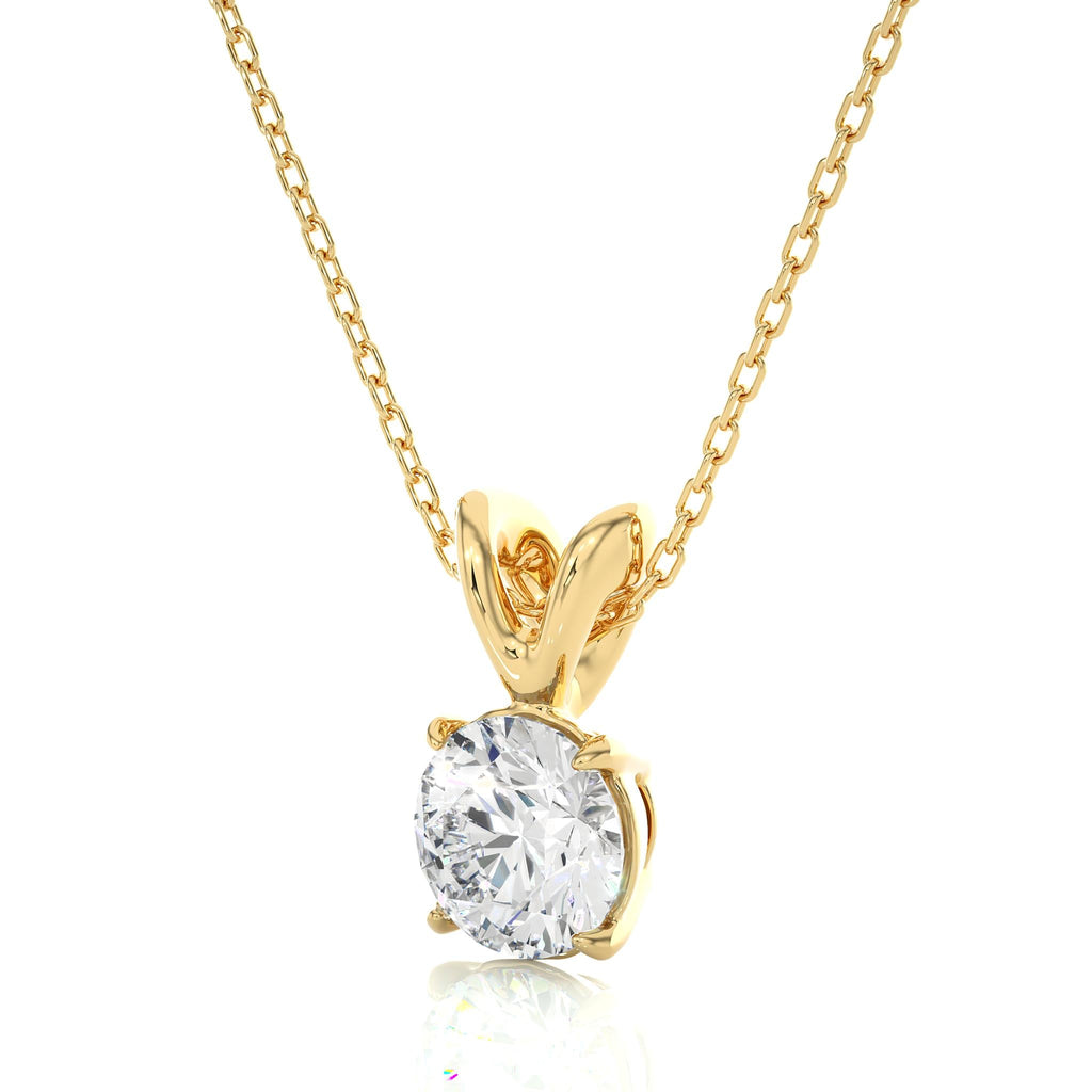 0.59 CT Round Cut Moissanite Diamond Solitaire Necklace