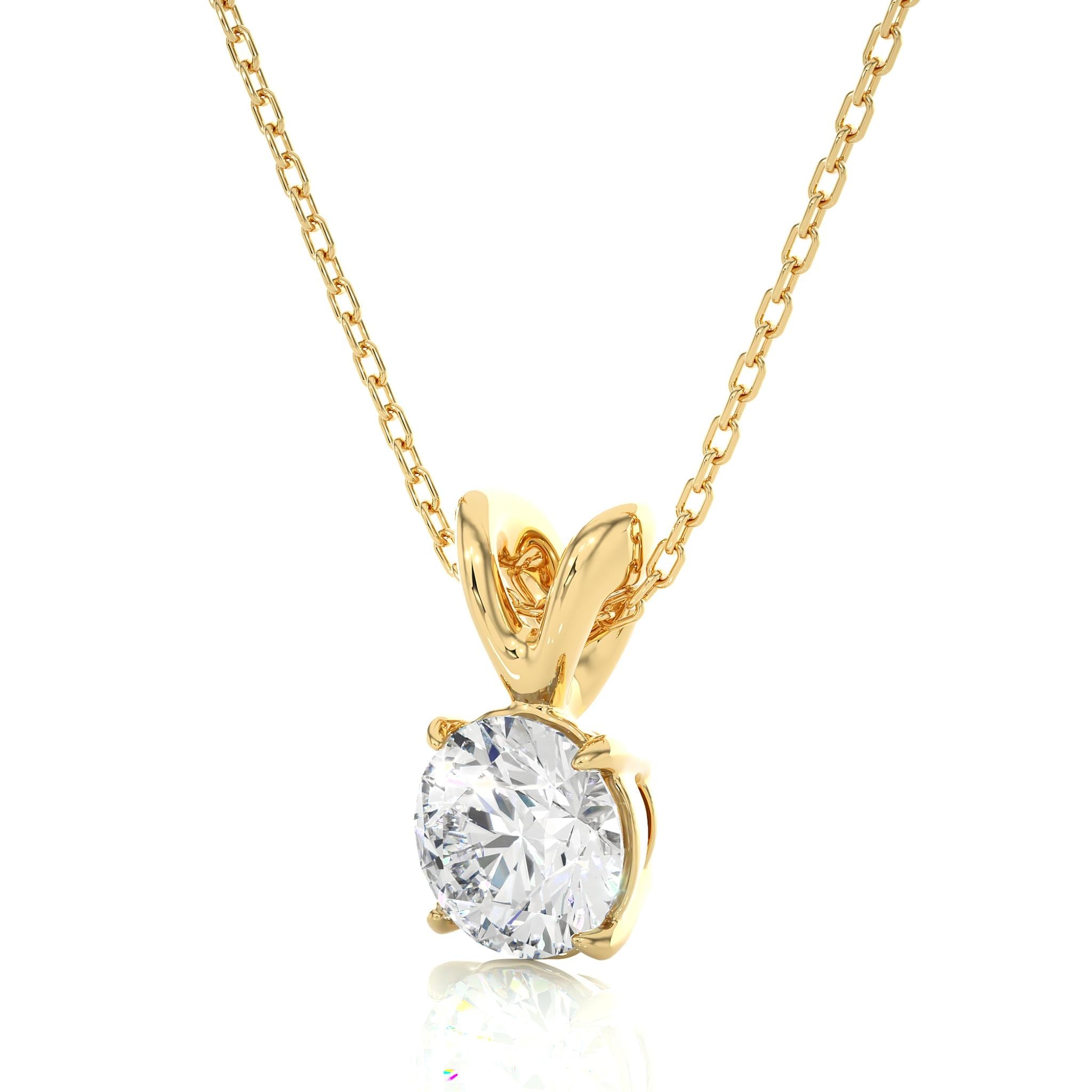 0.59 CT Round Cut Moissanite Diamond Solitaire Necklace