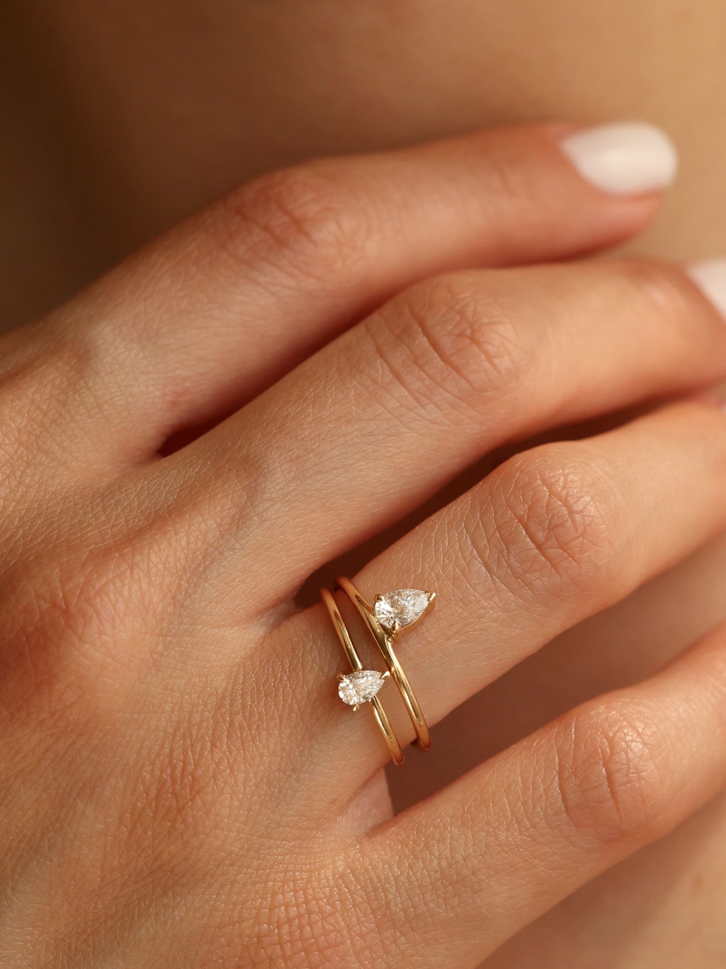 0.20 CT - 2.20 CT Pear Cut Lab grown Diamond Solitaire Engagement Ring