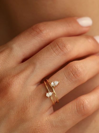 0.20 CT - 2.20 CT Pear Cut Lab grown Diamond Solitaire Engagement Ring