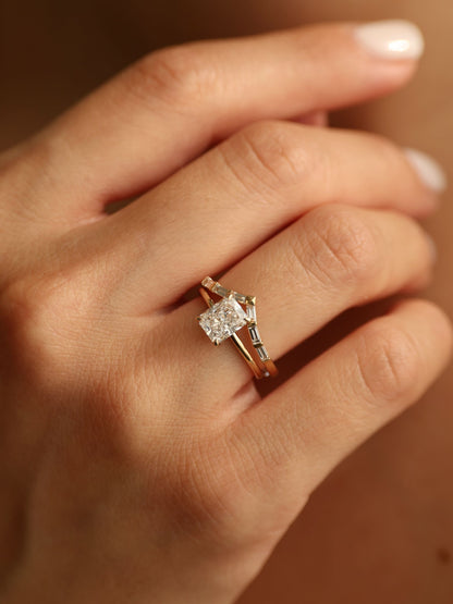 1.5 CT - 3.5 CT Radiant Cut Lab grown Diamond Solitaire Engagement Ring