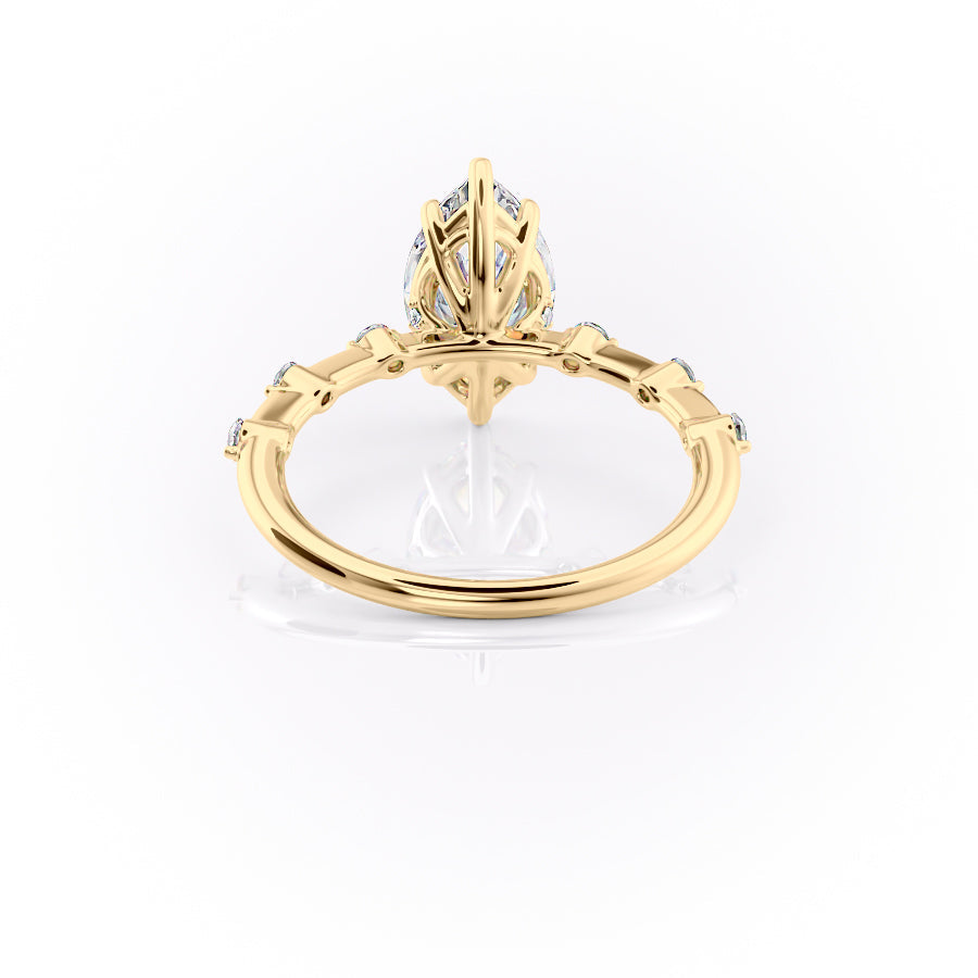 1 CT - 2 CT Marquise Cut Dainty Pave Set Moissanite Engagement Ring