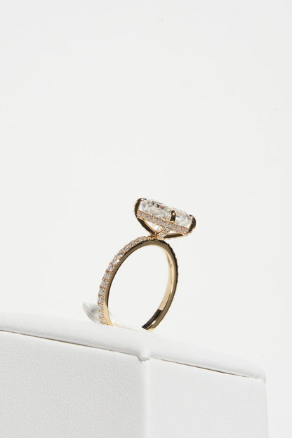 2 CT - 3 CT Radiant Cut Hidden Halo & Pave Moissanite Engagement Ring