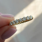 0.84 TCW Round CVD Diamond Bezel Shared Prong Rope Wedding Band