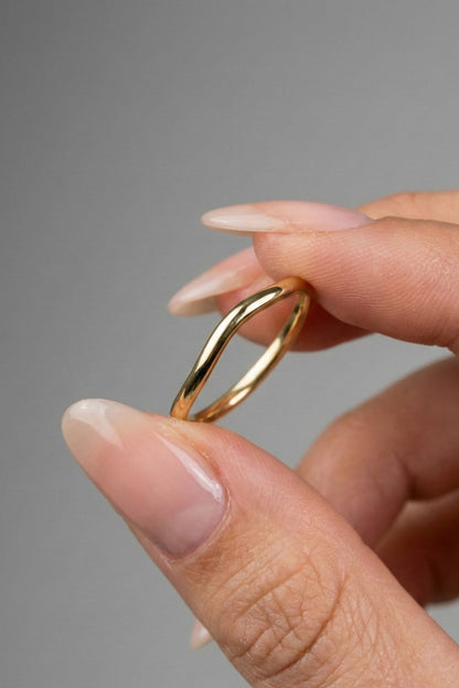 Plain Curved Wedding Band