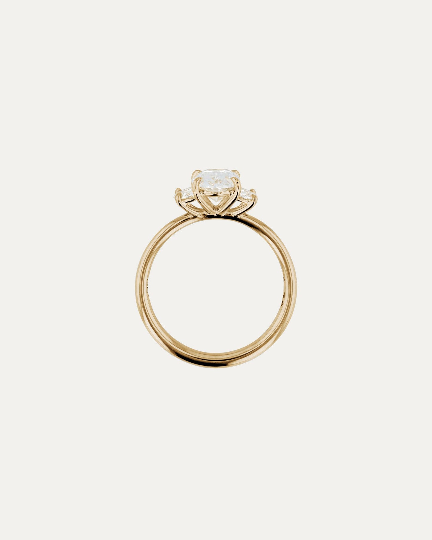 1 CT - 2 CT Oval Cut Lab grown Diamond Three Stone Engagement Ring