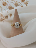2.5 CT Elongated Cushion Cut Split Shank Solitaire Moissanite Engagement Ring
