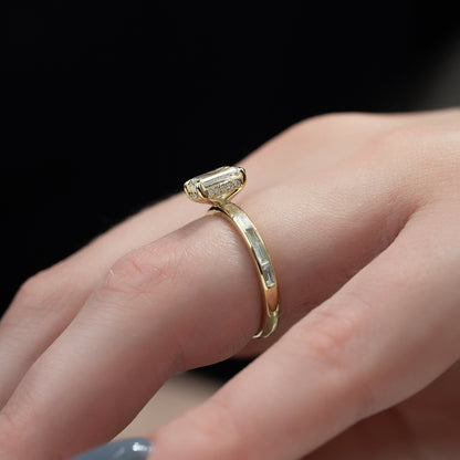 1.5 CT - 2 CT Emerald Cut Hidden Halo Channel Setting Moissanite Engagement Ring