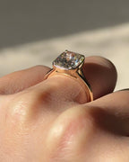 3.1 CT Elongated Cushion Cut Lab grown Diamond Semi Bezel Engagement Ring