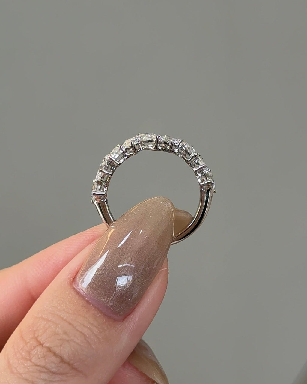 1.33 TCW Mix Fancy CVD Diamond Half Eternity Wedding Band