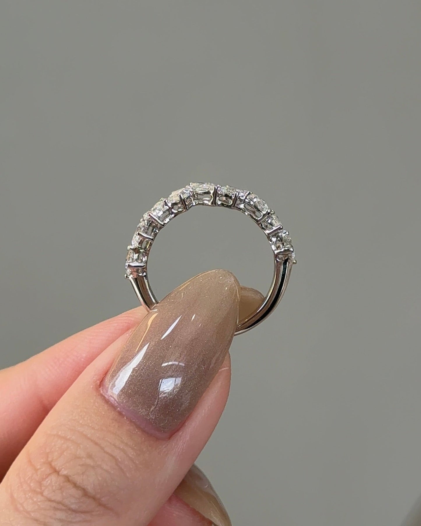 1.33 TCW Mix Fancy CVD Diamond Half Eternity Wedding Band