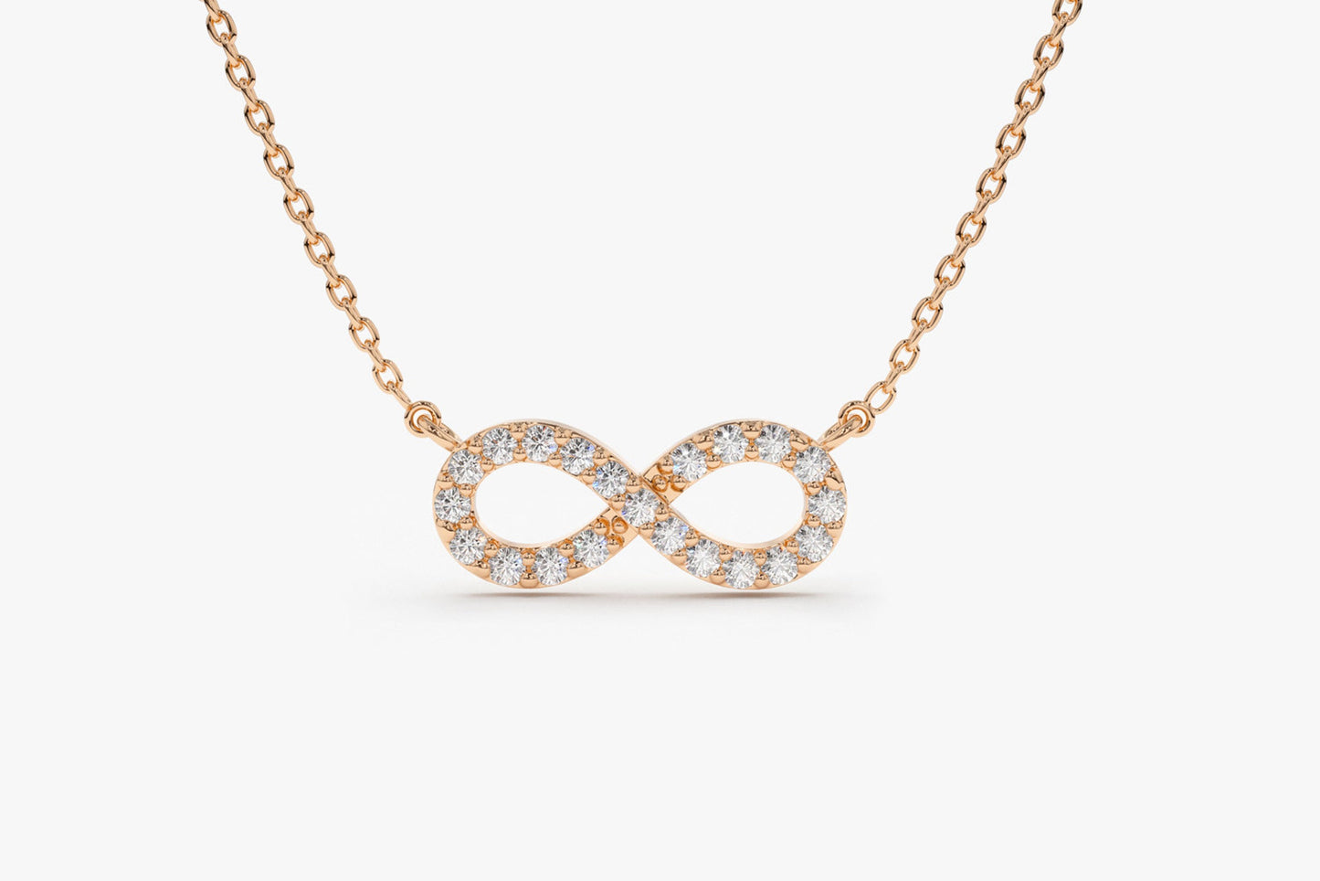 0.15 TCW Round Moissanite Diamond Infinity Necklace