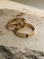 0.05 TCW Round CVD Diamond Signet Wedding Band For Men