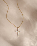 0.3 TCW Marquise Moissanite Diamond Cross Pendant Necklace