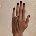 1.56 CT - 3.56 CT Emerald Cut Lab grown Diamond Three Stone Engagement Ring