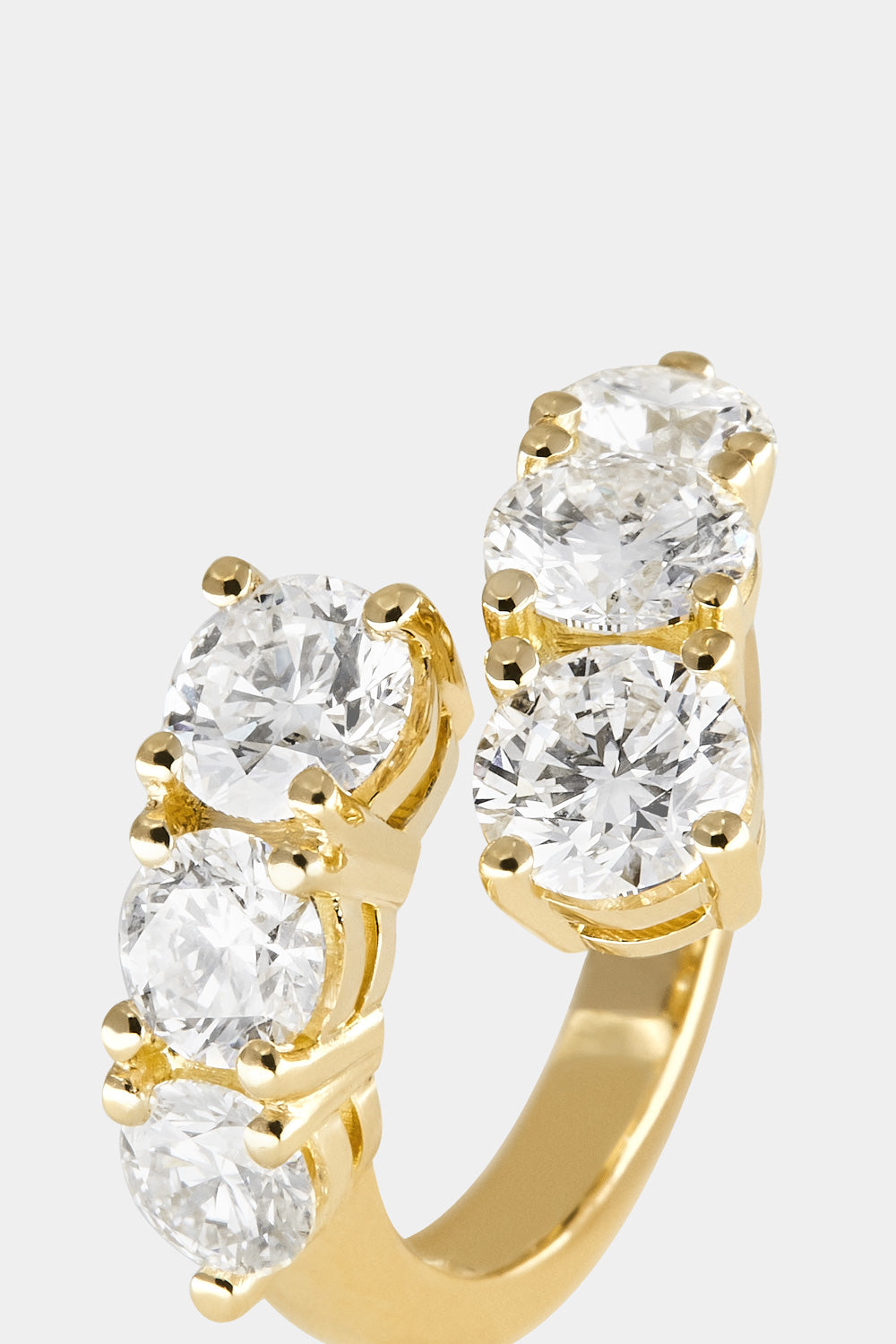 3.8 TCW Round Cut Lab grown Diamond Open Band Pave Engagement Ring