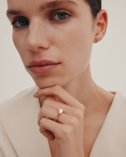 1 CT - 2 CT Pear Cut Lab grown Diamond Tension Setting Solitaire Engagement Ring