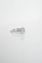 1.5 CT - 2.5 CT Oval Cut Halo & Pave Moissanite Engagement Ring