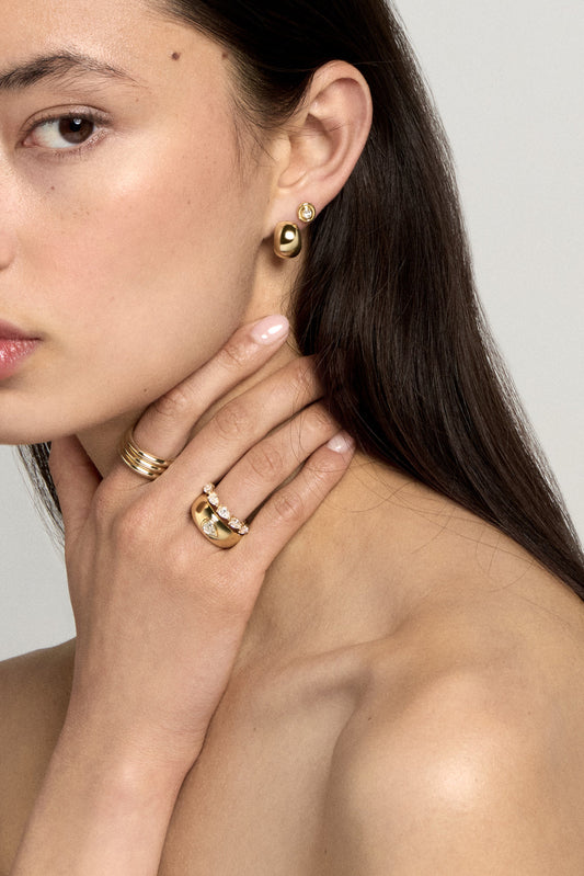 0.6 TCW Pear Moissanite Pave Wedding Band