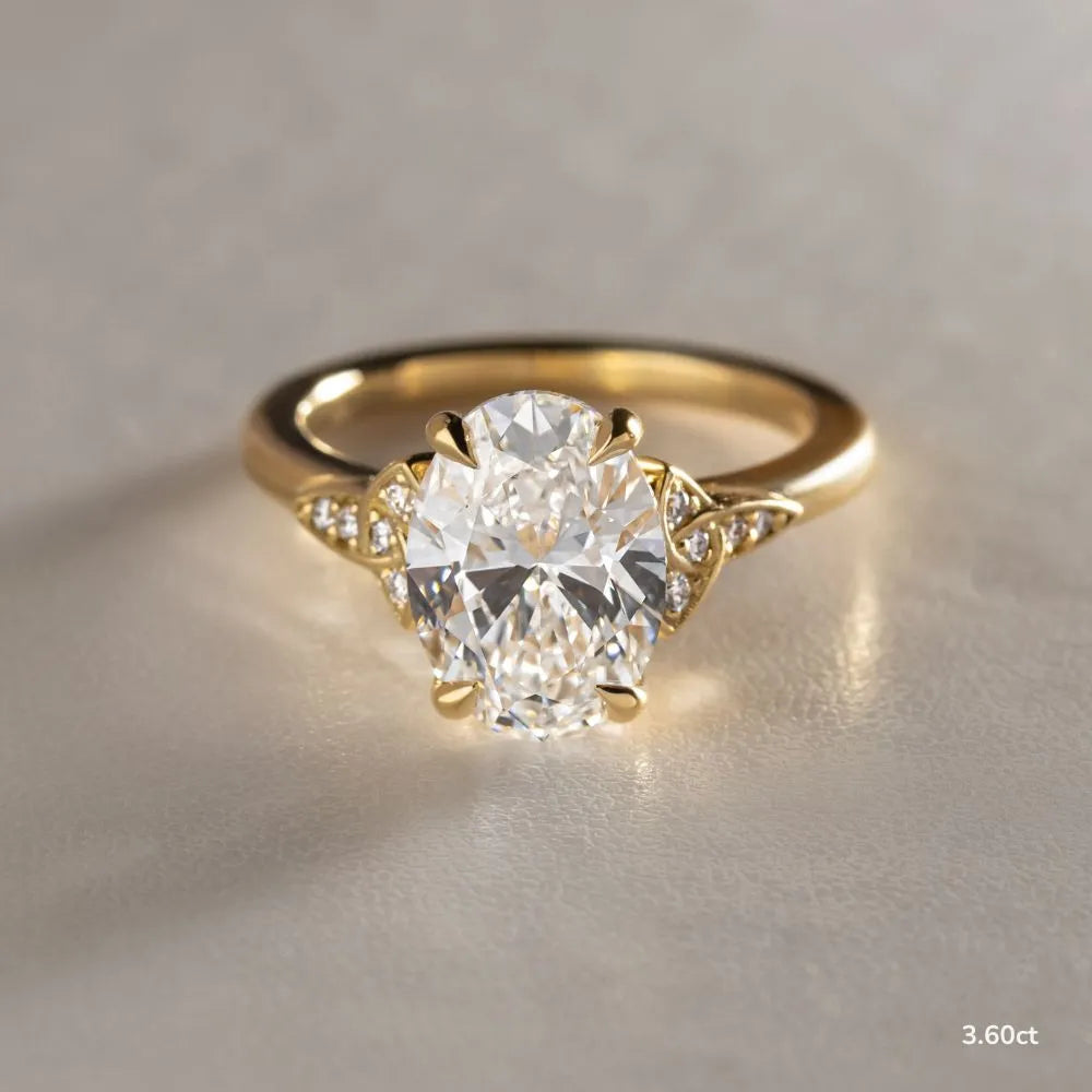 1.5 CT - 3.6 CT Oval Cut Vintage Style Moissanite Engagement Ring