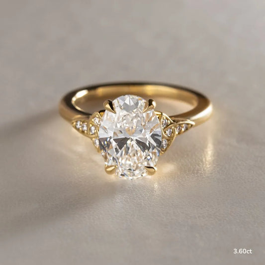 1.5 CT - 3.6 CT Oval Cut Vintage Style Moissanite Engagement Ring