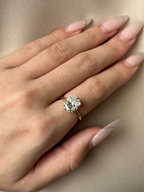 3 CT Cushion Cut Lab grown Diamond Hidden Halo Engagement Ring